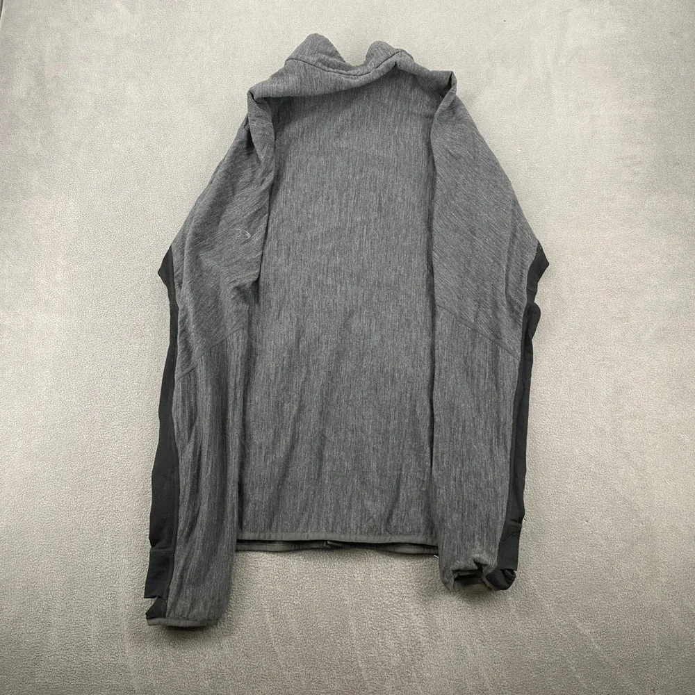 Icebreaker Mens XL Merino Wool Full Zip Jacket Gray Black Mid Layer 5362